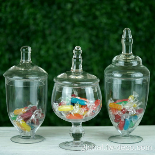 Cheap Price Mini Candy Jar Wholesale Candy Jar Apothecary Stem glass candy jar Supplier